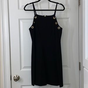 Kensie Black A-line Dress with Gold Grommets